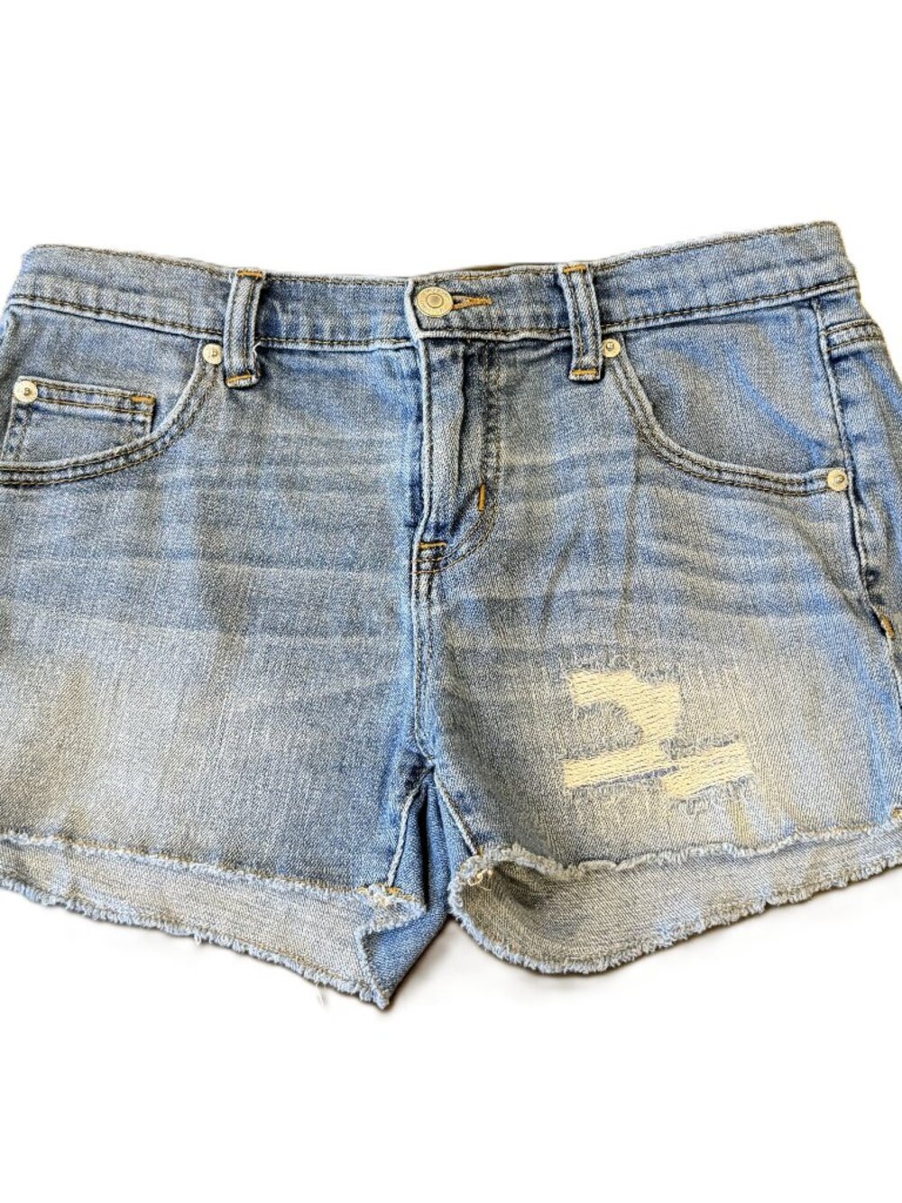 Mossimo Women’s Boyfriend Stretch Cut Off Shorts Medium Wash Denim Size 4/27